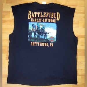 2XL Harley-Davidson Black Sleeveless Tank Top Muscle Shirt, Battlefield PA Shop